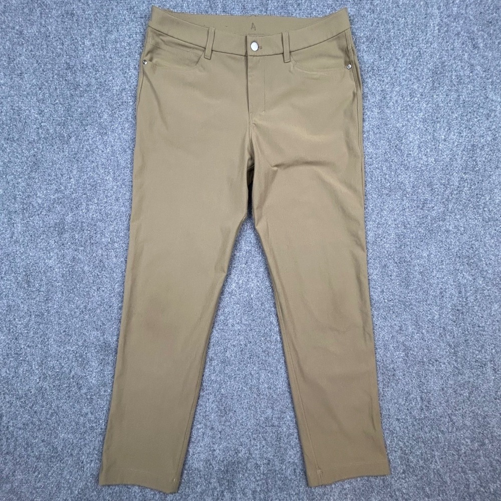 Lululemon ABC Classic Pants Mens 33 Brown Khaki Warpstreme 4-Way Stretch Chino